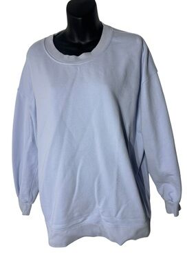 Lululemon women’s‎ perfectly oversized crew sweater pastel blue cotton terry